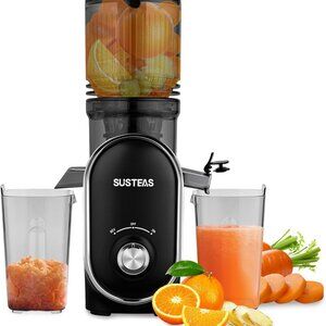 SUSTEAS Cold Press Juicer 300W 5.3 inch Large Feed Chute 1.5L Capacity BLACK